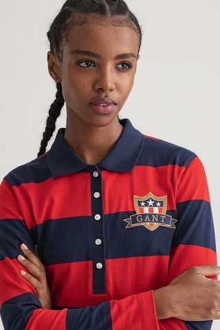 Robe polo regular - Bleu et rouge