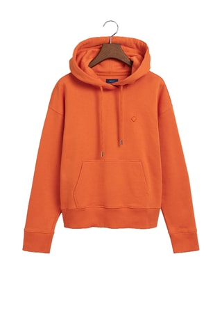 Sweat relaxed en coton biologique à capuche - Orange