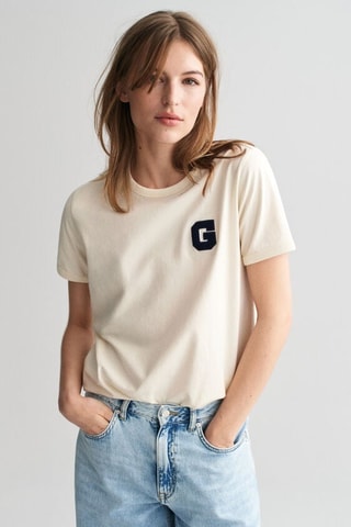 T-shirt regular en coton biologique - Crème