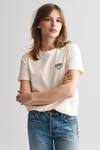 T-shirt regular en coton biologique - Crème