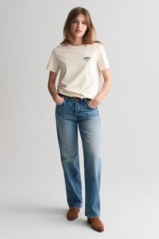 T-shirt regular en coton biologique - Crème