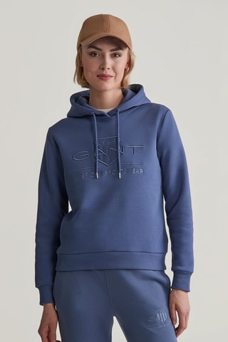 Sweat regular à capuche - Bleu