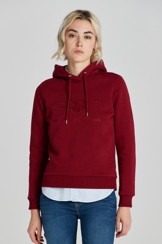 Sweat regular à capuche - Bordeaux