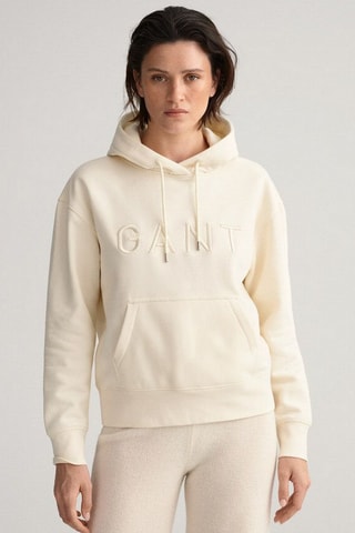 Sweat relaxed à capuche - Crème