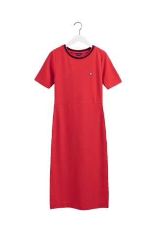 Robe midi slim - Rouge
