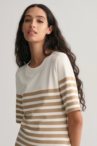 Robe relaxed - Blanc et beige