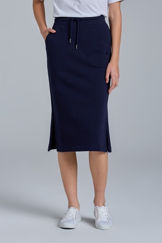 Jupe droite en coton biologique - Bleu marine