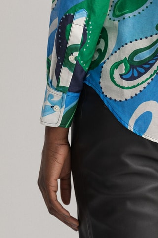 Chemise regular en soie - Bleu