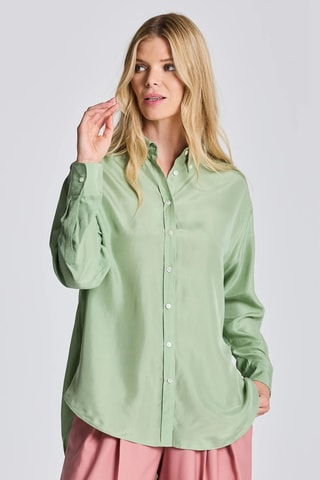 Chemise relaxed en soie - Vert