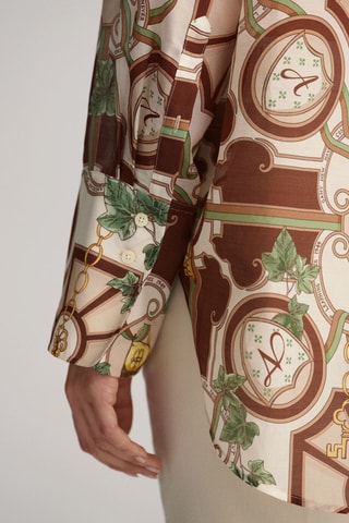 Chemise relaxed en soie - Marron