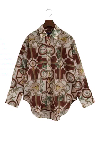 Chemise relaxed en soie - Marron