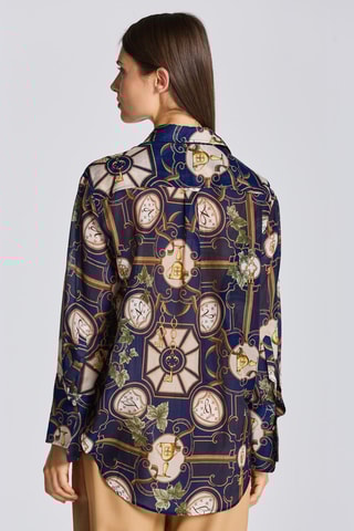 Chemise regular en soie - Bleu