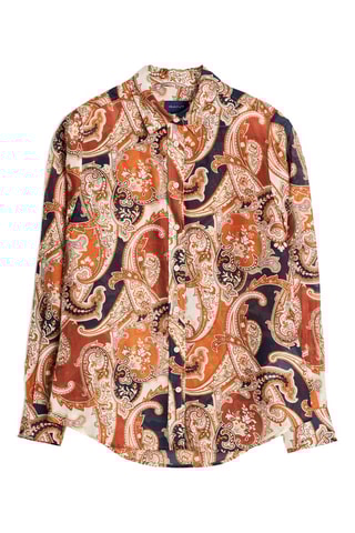 Chemise regular en soie - Orange