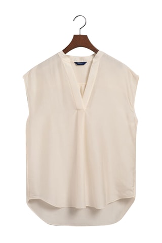 Blouse relaxed sans manches - Écru