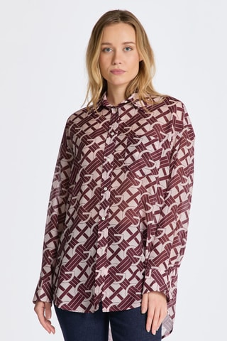 Chemise relaxed en soie - Bordeaux