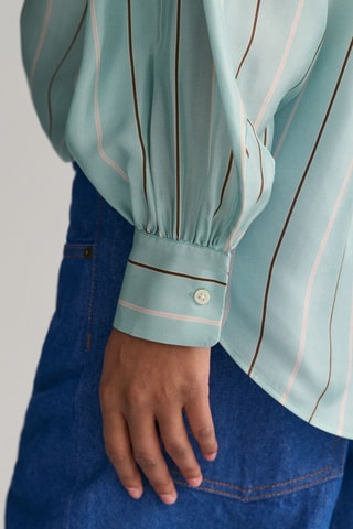 Chemisier noué relaxed en soie - Turquoise