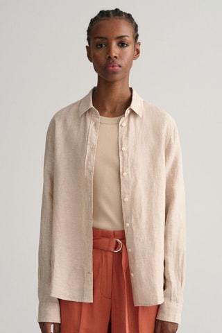 Chemise regular en lin - Beige