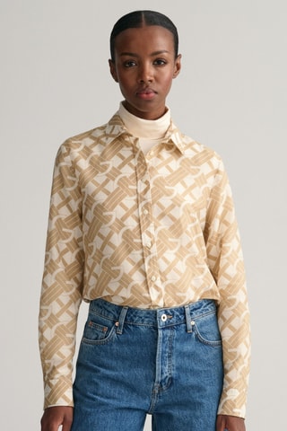 Chemisier regular en soie - Beige