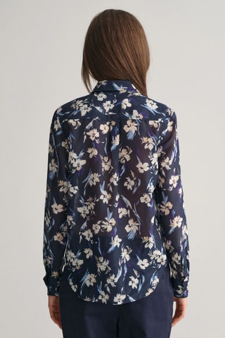 Chemise regular en soie - Bleu marine