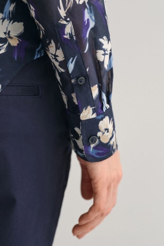 Chemise regular en soie - Bleu marine