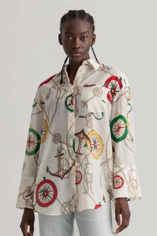 Chemise oversize en soie - Crème