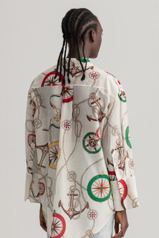 Chemise oversize en soie - Crème