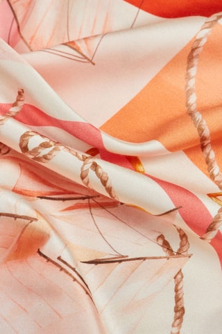 Jupe longue taille haute en soie - Orange