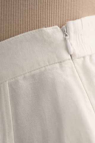 Jupe portefeuille midi en lin - Écru