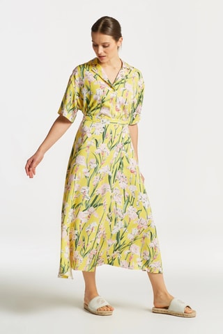 Jupe longue portefeuille asymétrique - Jaune