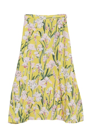 Jupe longue portefeuille asymétrique - Jaune