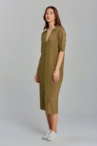 Robe regular en soie - Kaki