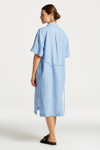 Robe chemise relaxed en lin - Bleu clair