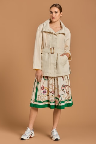 Veste en lin à capuche - Crème