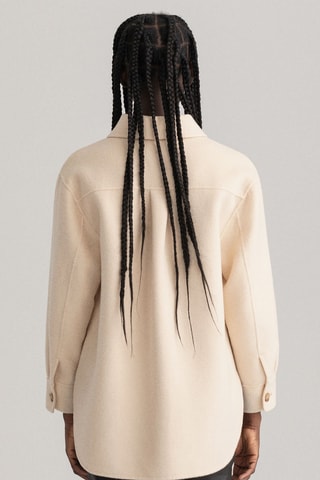 Surchemise relaxed en laine - Beige