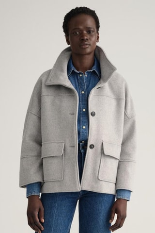 Veste relaxed en laine - Gris clair