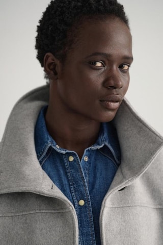 Veste relaxed en laine - Gris clair