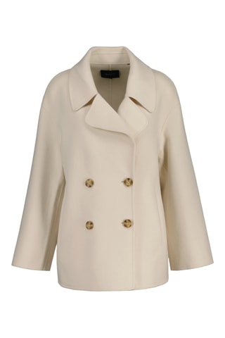 Manteau regular en laine - Crème