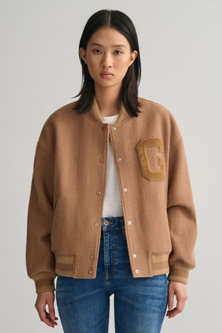 Teddy relaxed en laine - Beige foncé