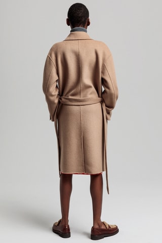 Manteau regular en laine - Beige foncé