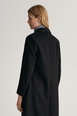 Manteau regular en laine - Noir