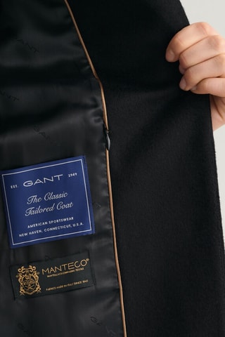 Manteau regular en laine - Noir