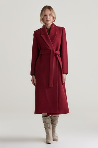 Manteau regular en laine - Rouge bordeaux