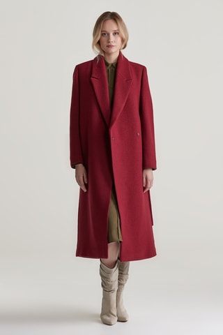 Manteau regular en laine - Rouge bordeaux