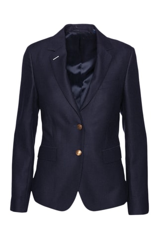 Blazer slim en laine - Bleu marine