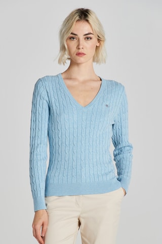 Pull slim en laine - Bleu clair