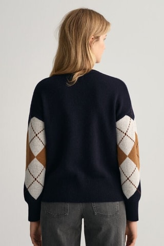 Pull relaxed en laine - Bleu marine