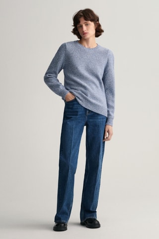 Pull relaxed en laine - Bleu