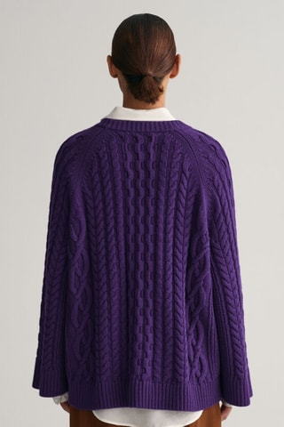 Pull oversize en laine mérinos - Violet