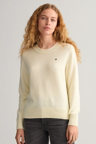 Pull regular en coton biologique - Crème