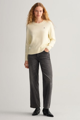 Pull regular en coton biologique - Crème